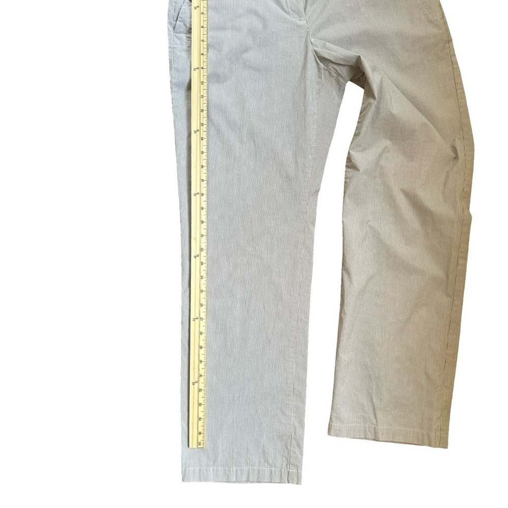 IZOD Dress Pants Women’s 14 Brown and White Stripes Stretch - Picture 8 of 11
